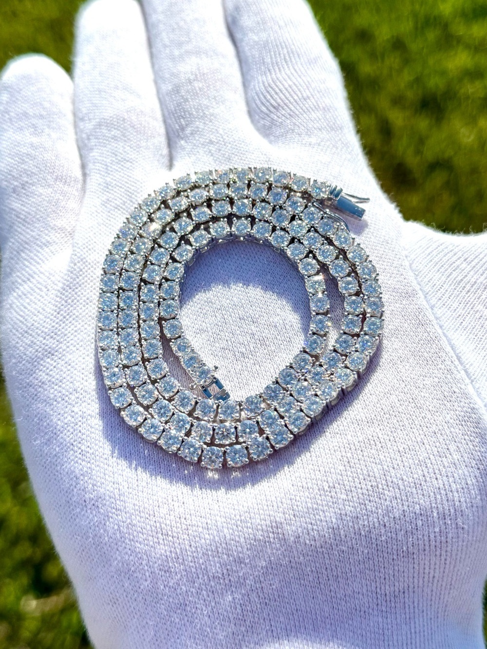 925 Silver, 36CTW Moissanite Tennis Chain - 20”